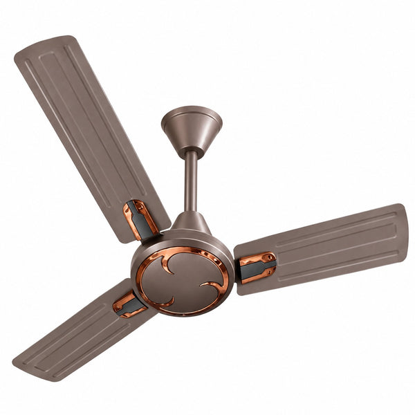 Rudro Breeza Ceiling Fan 1200 mm - Brown with Copper Trim - Rudro, Ravindra Industries Balasore