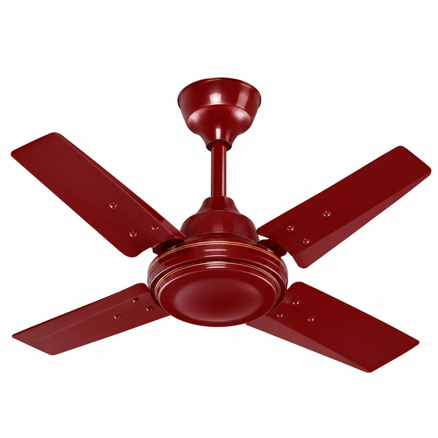 Rudro Classic Ceiling Fan 600 mm - Maroon, 4 Blade - Rudro, Ravindra Industries Balasore