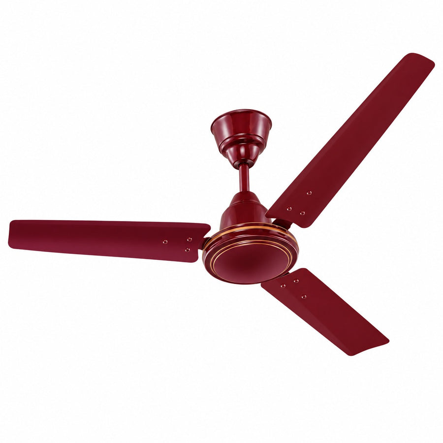Rudro Classic Ceiling Fan 1200 mm - Maroon, 3 Blade - Rudro, Ravindra Industries Balasore
