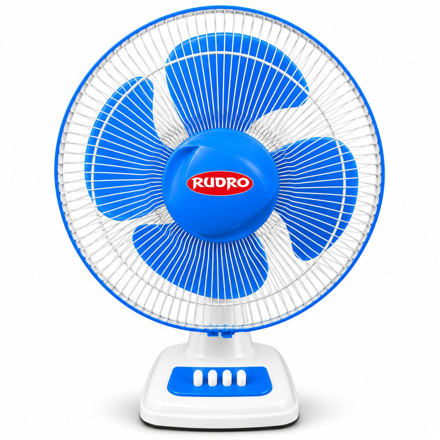 Rudro 12 Inch Mini Table Fan (AP) 300 mm - Blue - Rudro, Ravindra Industries Balasore