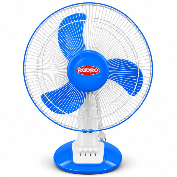 Rudro 16 Inch Table Fan - Blue, 3 Blade (400 mm) - Rudro, Ravindra Industries Balasore