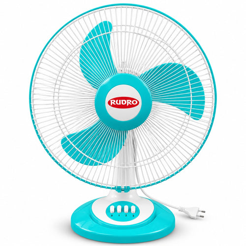 Rudro 16 Inch Table Fan - Aqua, 3 Blade (400 mm) - Rudro, Ravindra Industries Balasore