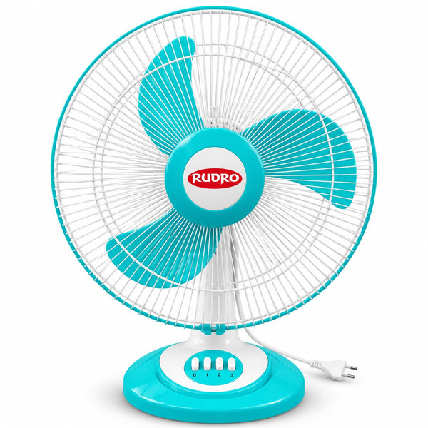 Rudro 16 Inch Table Fan - Aqua, 3 Blade (400 mm) - Rudro, Ravindra Industries Balasore
