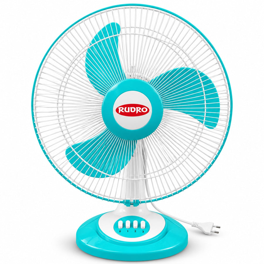 Rudro 16 Inch Table Fan - Aqua, 3 Blade (400 mm) - Rudro, Ravindra Industries Balasore
